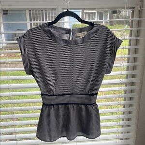 Black Peplum Fitted Blouse